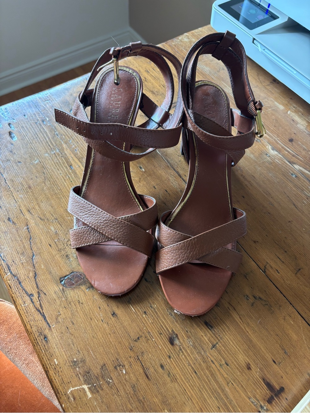 Ralph Lauren camel sandals